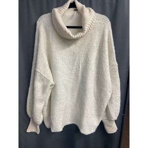 Free People Sweater Women's Large White Acrylic Blend Dropped Shoulders b71